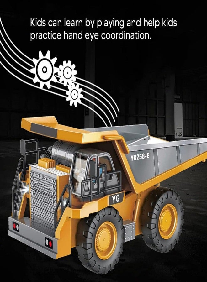 KING FORU Remote Control Excavator Toy 11 Channel Rc Excavator Truck Toys 1/18 Scale 2.4Ghz Construction Vehicles with Metal Shovel 680° Rotation Lights & Sounds for Kids Boys, Multicolor_45 - Image 4